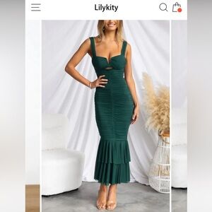 Green Sleeveless Dress from Lily kitty size medium never worn Perfect condition